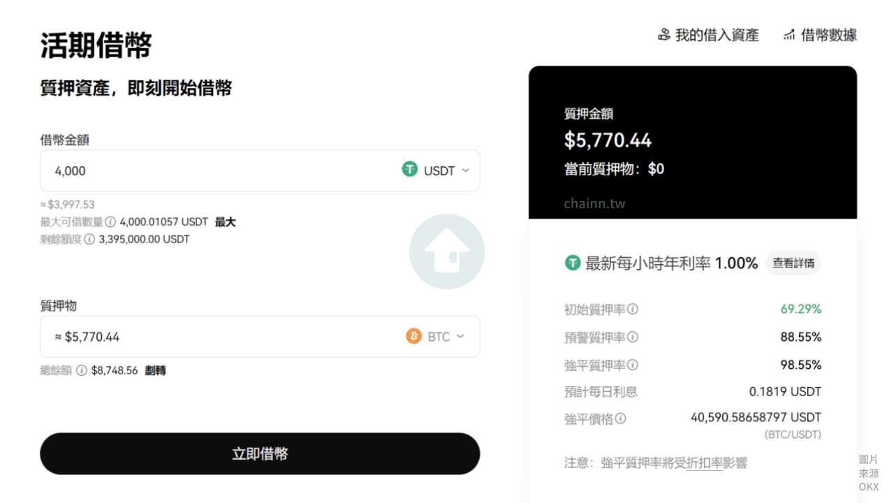 OKX質押借幣